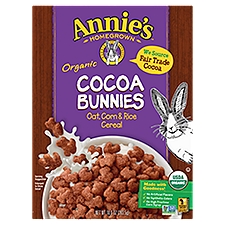 Annie's Homegrown Organic Cocoa Bunnies Oat, Corn & Rice, Cereal, 10 Ounce