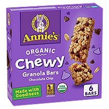 Annie's Organic Chocolate Chip Chewy Granola Bars, 0.89 oz, 6 count, 5.34 Ounce