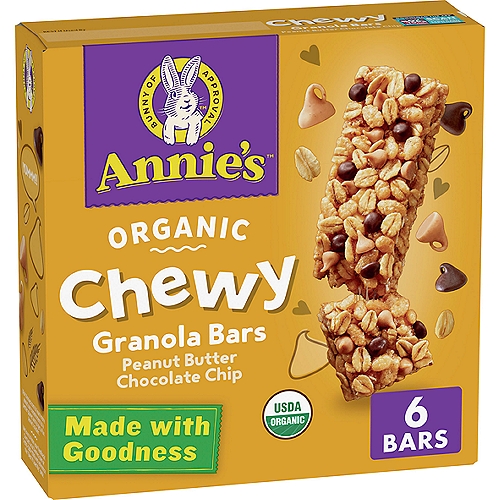 Annie's Organic Peanut Butter Chocolate Chip Chewy Granola Bars, 0.89 oz, 6 count