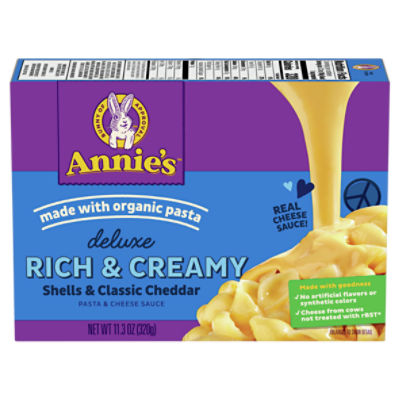 Annie's Deluxe Rich & Creamy Shells & Classic Cheddar Pasta & Cheese Sauce, 11.3 oz