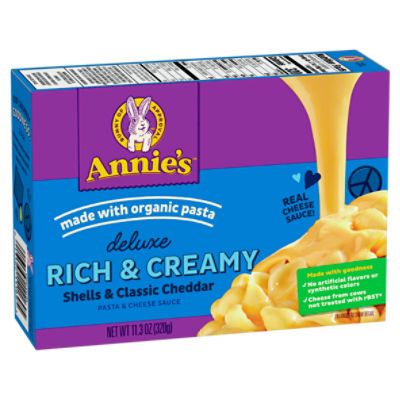 Annie's Deluxe Rich & Creamy Shells & Classic Cheddar Pasta & Cheese Sauce,   oz