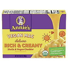 Annie's Deluxe Rich & Creamy Shells & Vegan Cheddar Macaroni & Sauce, 10.8 oz