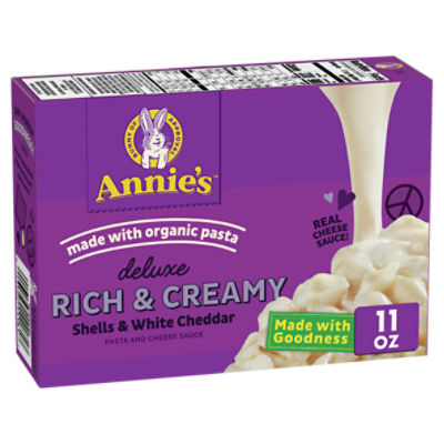 Annie's Deluxe Rich & Creamy Shells & White Cheddar Pasta and Cheese Sauce, 11 oz