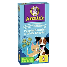 Annie's Puppies & Kitties & White Cheddar Pasta & Cheese, 6 oz