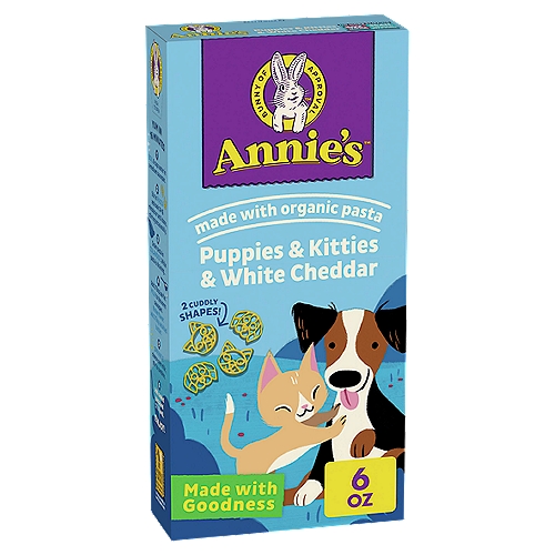 Annie's Puppies & Kitties & White Cheddar Pasta & Cheese, 6 oz