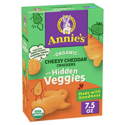 Annie's Homegrown Bunnies Baked Snack Crackers, White Cheddar - 7.5 oz box