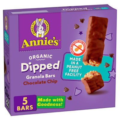 Annie's Organic Dipped Chocolate Chip Granola Bars, 0.92 oz, 5