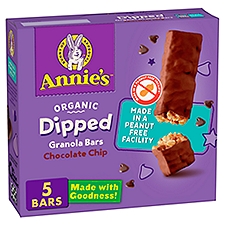 Annie's Organic Dipped Chocolate Chip Granola Bars, 0.92 oz, 5 Count