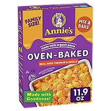 Annie's Oven-Baked Real Aged Cheddar & Shells Macaroni & Cheese Dinner Family Size!, 11.9 oz