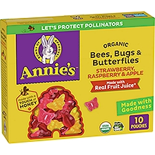 Annie's Organic Bees, Bugs & Butterflies Fruit Flavored Snacks, 0.7 oz, 10 count