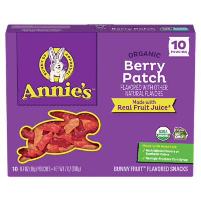 Annie's Organic Berry Patch Bunny Fruit Flavored Snacks, 0.7 oz, 10 count
