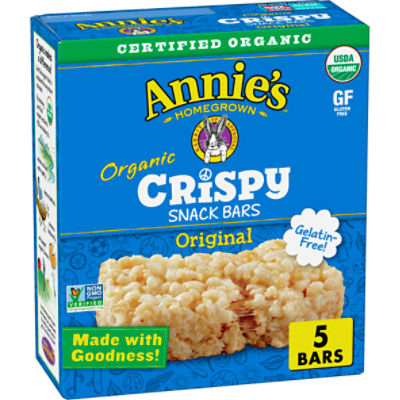 Annie's Homegrown Original Organic Crispy Snack Bars, 0.78 oz, 5 count, 3.9 Ounce