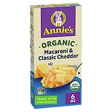 Annie's Organic Macaroni & Classic Cheddar, 6 oz, 6 Ounce