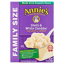 Annie's Homegrown Shells & White Cheddar Macaroni & Cheese Family Size, 10.5 oz, 12 Ounce