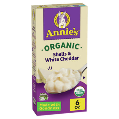Annie's Organic Shells & White Cheddar Macaroni & Cheese, 6 oz, 6 Ounce