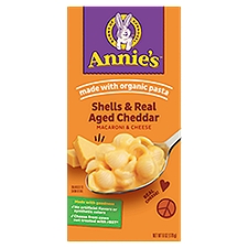Annie's Homegrown Shells & Real Aged Cheddar, Macaroni & Cheese, 6 Ounce
