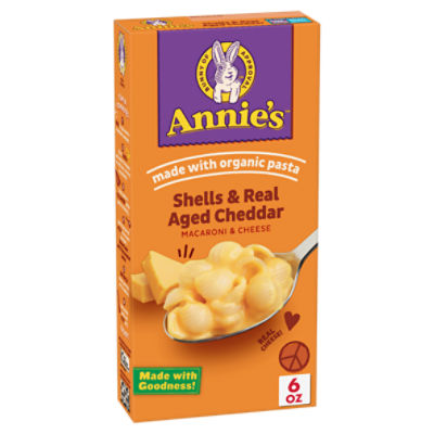 Annie's Shells & Real Aged Cheddar Macaroni & Cheese, 6 oz