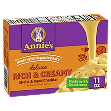 Annie's Deluxe Rich & Creamy Shells & Aged Cheddar Pasta & Cheese Sauce, 11 oz