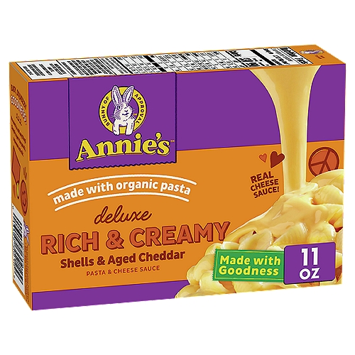 Annie's Deluxe Rich & Creamy Shells & Aged Cheddar Pasta & Cheese Sauce, 11 oz