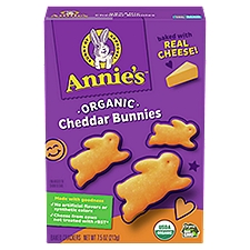 Annie's Homegrown Cheddar Bunnies Organic, Baked Snack Crackers, 7.5 Ounce