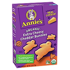 Annie's Homegrown Cheddar Bunnies Baked Snack Crackers, Organic Super Cheesy, 7.5 Ounce