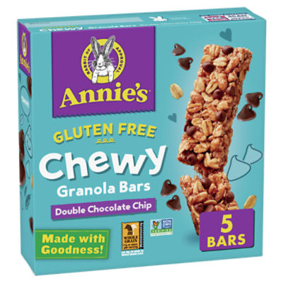 Annie's Gluten Free Double Chocolate Chip Chewy Granola Bars, 0.98 oz, 5 count