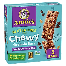 Annie's Gluten Free Double Chocolate Chip Chewy Granola Bars, 0.98 oz, 5 count, 4.9 Ounce