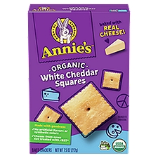 Annie's Homegrown White Cheddar Squares Baked Snack Crackers, 7.5 Ounce