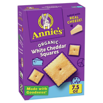 Annie's Organic White Cheddar Squares Baked Crackers, 7.5 oz