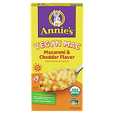 Annie's Homegrown Organic Cheddar Flavor Vegan Mac Pasta & Sauce, 6 oz