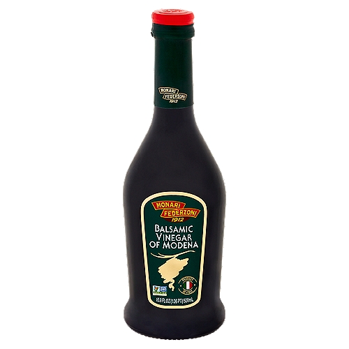 Monari Federzoni Balsamic Vinegar of Modena, 16.9 fl oz
The passion of our family brings consumers new ways to enjoy the quality and the unique taste of authentic Balsamic Vinegar of Modena while respecting the original traditional recipe of Modena.

Our product was bottled in its area of origin.