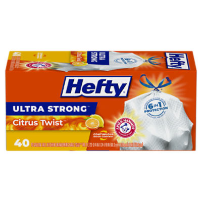 Hefty Ultra Strong Citrus Twist 13 Gallon Trash Bags, 40 Each