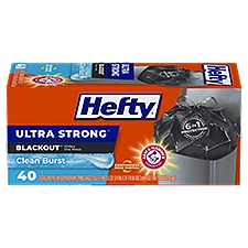 Hefty Ultra Strong Blackout Clean Burst, Trash Bags, 40 Each