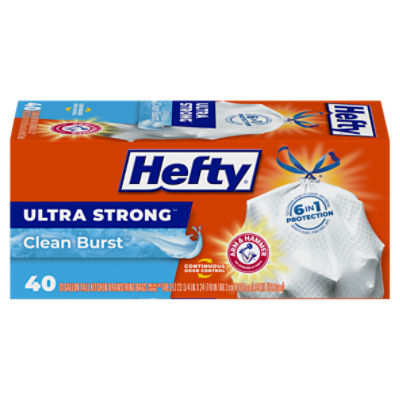 Hefty Ultra Strong Blackout Tall Kitchen Trash Bags, Clean Burst, 13 Gallon,  20 Count 