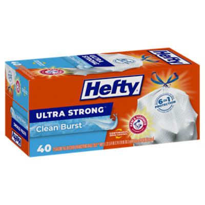 Hefty Ultra Strong Tall Kitchen Drawstring Trash Bags Clean Burst