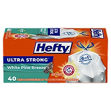 Hefty Ultra Strong White Pine Breeze Scent, Trash Bags, 40 Each