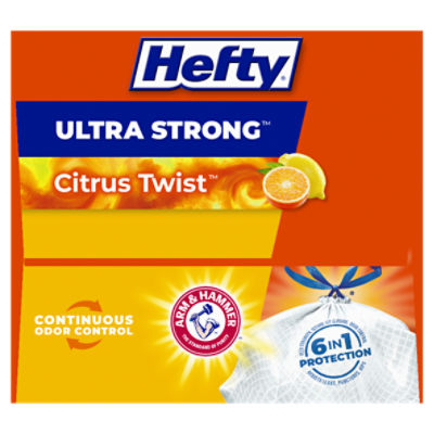 Hefty Ultra Strong Citrus Twist Scent Tall Kitchen 13 Gallon
