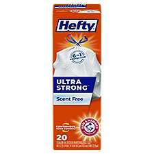 Hefty Ultra Strong Scent Free 13 Gallon, Trash Bags, 20 Each