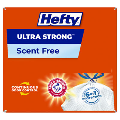 Hefty Ultra Strong Tall Kitchen Trash Bags, Unscented, (Pack of 20