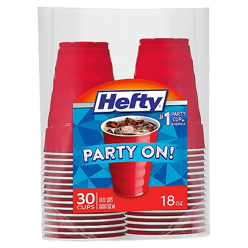 Hefty Party On! Red Disposable Plastic 18 oz Cups