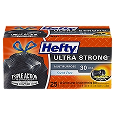 Hefty Ultra Strong Multipurpose Unscented, Trash Bags, 25 Each