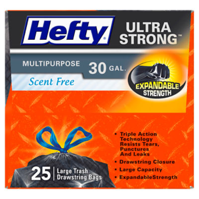 Hefty Ultra Strong Drawstring Trash Bags, Unscented (33 gal., 90 ct.) -  Sam's Club