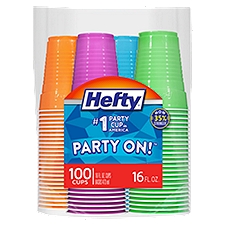 Hefty Party On! Assorted Colors Plastic 16 oz Cups