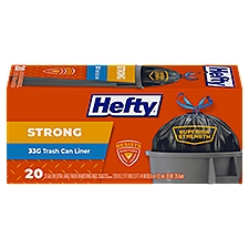 Hefty Strong Large Trash Can Liner Drawstring, Trash Bags, 20 Each