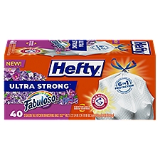Hefty Ultra Strong 13 Gal Fabuloso, Drawstring Trash Bags, 40 Each