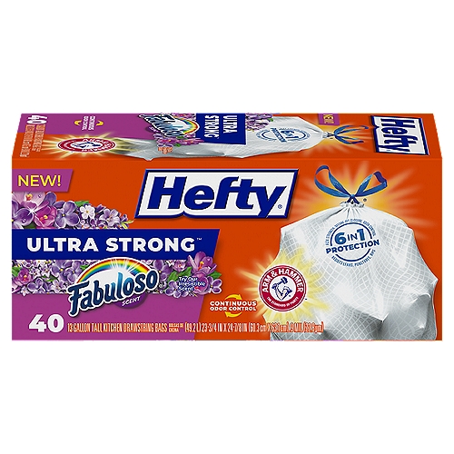 Hefty Ultra Strong 13 Gal Fabuloso Drawstring Trash Bags