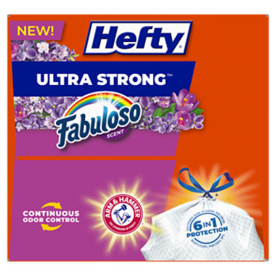 Hefty Ultra Strong Kitchen Drawstring Trash Bags, Fabuloso Scent