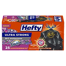 Hefty Ultra Strong 30 Gal Fabuloso, Drawstring Trash Bags, 25 Each