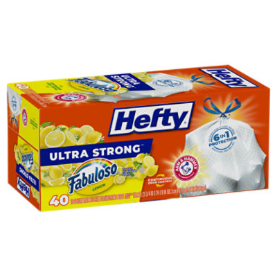 Hefty Bags, Drawstring, Heavy Duty, 13 Gallon, Extra Large - 40 bags