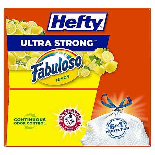 Hefty Ultra Strong Fabuloso Lemon 13 Gallon Tall Kitchen Drawstring Bags,  40 count